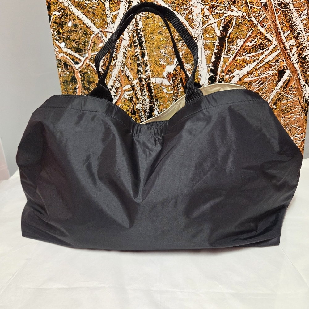 Printemps Tote Bag (Foldable), Black, Pre-owned
